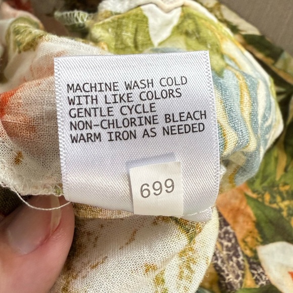 Panama Jack Linen Pants Tropical Leaf Wide Leg Pants - Black, Green, Yellow - Picture 6 of 6